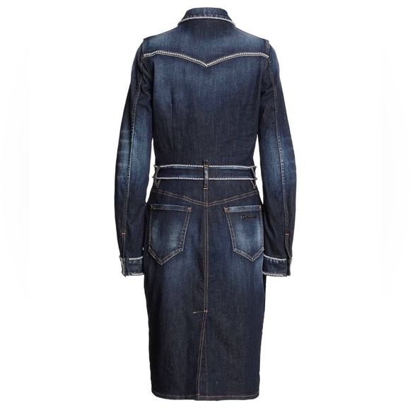 DSQUARED 2 DENIM PERALS MIDI DRESS - Picture 2 of 10